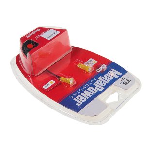 Лампа T5 (W2*4.6d) 1 SMD 3528 YELLOW блистер с тестером (2шт) 12V MEGAPOWER фото 1