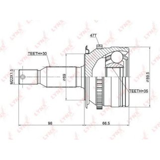ШРУС наружный LYNXauto CO3774A фото