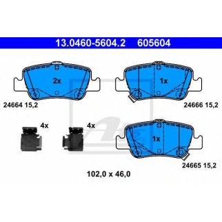 Колодки тормозные задние дисковые к-кт ATE 13.0460-5604.2 фото