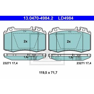 Колодки тормозные дисковые передн, CERAMIC, MERCEDES-BENZ: M-CLASS ML 270 CDI/ML 320/ML 350/ML 350 98-05, S-CLASU SU280/S 320/S 320 CDI/S 320 CDI/S 350/S 400 CDI/S 430 98-05, SL фото