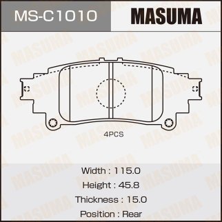 Колодки тормозные к-кт Masuma MS-C1010 фото