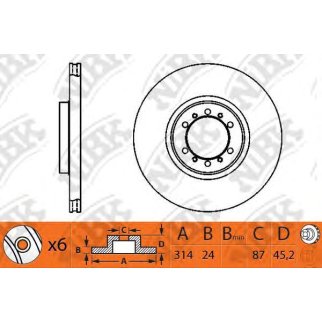 Диск тормозной передний NiBK RN1217 фото