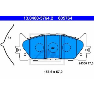 Колодки тормозные передние к-кт ATE 13.0460-5764.2 фото