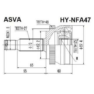 ШРУС наружный ASVA HYNF-A47 фото