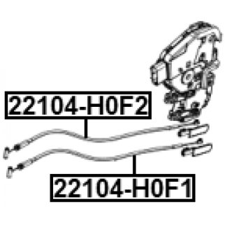 Трос внешней ручки замка двери KIA RIO 00 2000-2005 FEBEST 22104-H0F1 фото 2