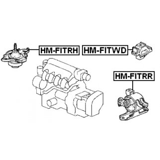 Опора двигателя задняя FEBEST HM-FITWD фото 2