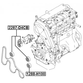 Ролик обводной приводного ремня HYUNDAI H-1/H100/Porter/KIA Bongo FEBEST 1288-H100 фото 2