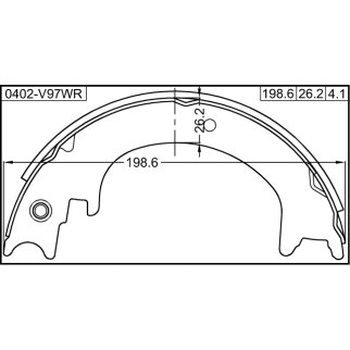 Колодки барабанные к-кт FEBEST 0402-V97WR фото 2