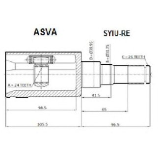 ШРУС внутренний ASVA SYIU-RE фото