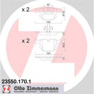 Колодки тормозные к-кт Zimmermann 23550.170.1 фото
