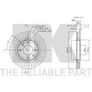 Диск тормозной передний (260x24mm) / PEUGEOT 406 96~04 фото