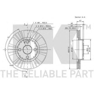 Диск тормозной передний вентилируемый NK 203235 фото