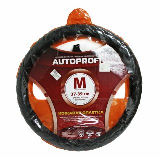 Оплетка на руль AP-396 кожаная ребристая перфорированная фото