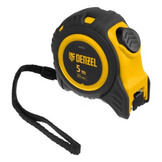 Рулетка 5м 25мм обрезиненный корпус, автм. фиксация DENZEL фото 3