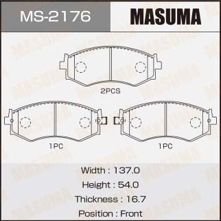 Колодки тормозные передние к-кт Masuma MS-2176 фото