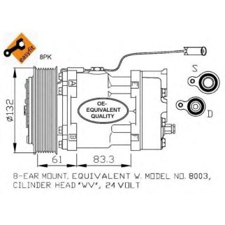 Компрессор системы кондиционирования NRF 32753 фото