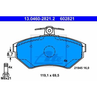 Колодки тормозные дисковые передн, SEAT: AROSA 1.4 16V/1.4 TDI 97-04, CORDOBA 1.4 i/1.4 i 16V/1.6 i/1.7 SDI/1.8 i/1.8 i 16V/1.9 SDI/1.9 TDI/2.0 i 93-99, CORDOBA 1.6/1.9 TDI 99 фото