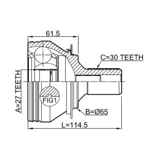 ШРУС НАРУЖНЫЙ 27X65X30, шт фото 2