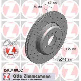 Диск тормозной Zimmermann 150.3480.52 фото