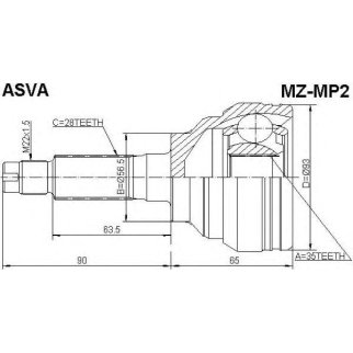 ШРУС наружный ASVA MZ-M-P2 фото