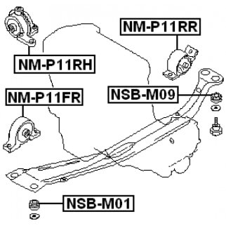 Опора двигателя задняя FEBEST NM-P11RR фото 2