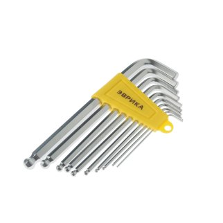 Набор ключей шестигранных Г-образных удлиненных с шаром 1.5-10мм 10пр. ЭВРИКА фото 1