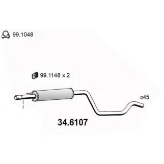Глушитель средняя часть ASSO 34.6107 фото