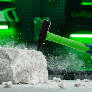 СИБРТЕХ 10319 Молоток слесарный, 300 г, фиберглассовая обрезиненная рукоятка фото 1