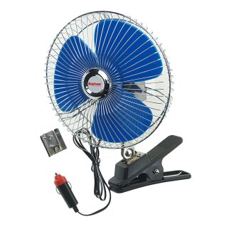 Вентилятор в салон 12V 8" (с решеткой металл) 21см MEGAPOWER фото