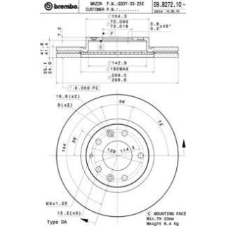Диск тормозной brembo 09.B272.10 фото