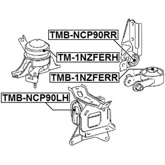 TM-1NZFERH_подушка двигателя правая! Toyota Yaris 05-11 фото 2