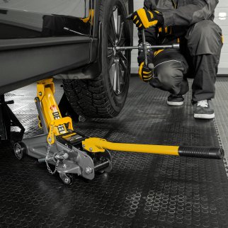 Домкрат подкатной гидравлический 2т 130-330мм с фиксатором (в кейсе) DENZEL фото 20