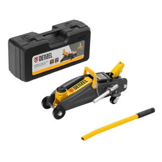 Домкрат подкатной гидравлический 2т 130-330мм с фиксатором (в кейсе) DENZEL фото