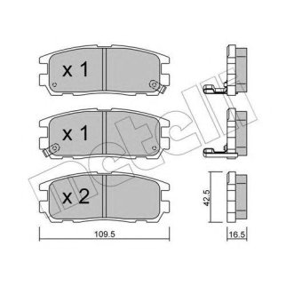 Колодки тормозные задние дисковые к-кт metelli 22-0358-0 фото