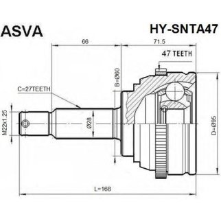 ШРУС наружный ASVA HYSN-TA47 фото