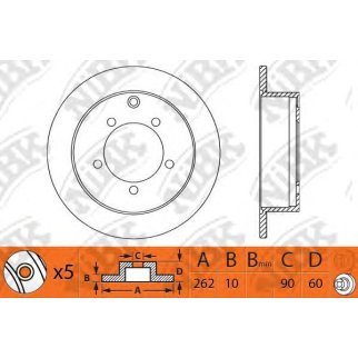 Диск тормозной задний NiBK RN1242 фото