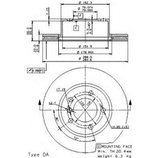 Диск тормозной brembo 09.9750.11 фото