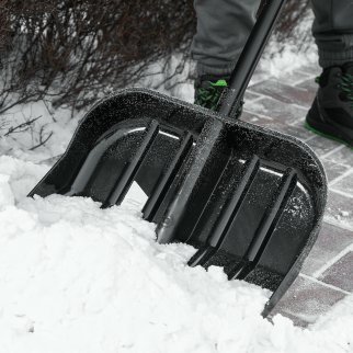 Лопата снеговая пластиковая 460х400х1430мм стальной черенок PALISAD фото 8