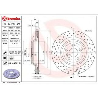 Диск тормозной brembo 09.A959.21 фото