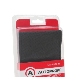 Оплетка на руль SAM-201 BLACK кожа перфорированная (M) фото