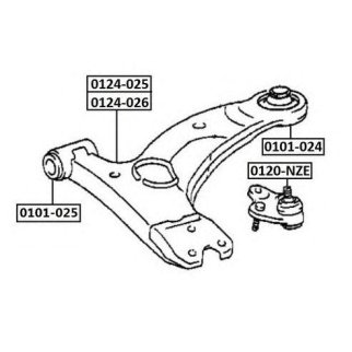 Сайлентблок ASVA 0101-025 фото
