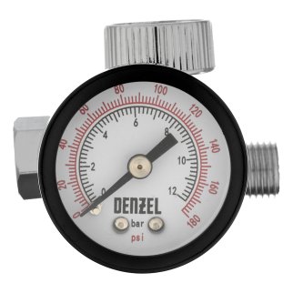 Регулятор давления с манометром для краскопульта K1500, 12 бар, 1/4 DENZEL фото 2