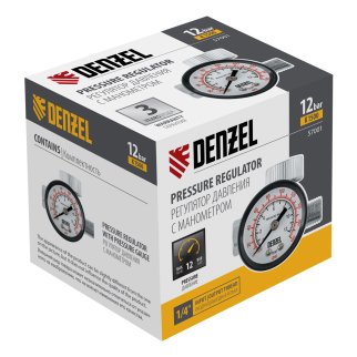 Регулятор давления с манометром для краскопульта K1500, 12 бар, 1/4 DENZEL фото 7