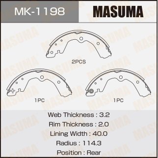 Колодки барабанные к-кт Masuma MK-1198 фото