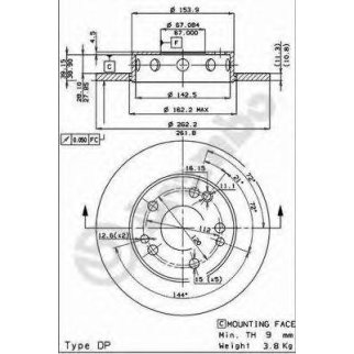 Диск тормозной brembo 08.2950.24 фото