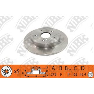 Диск тормозной NiBK RN1524 фото