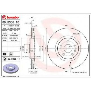 Диск тормозной brembo 09.B358.11 фото