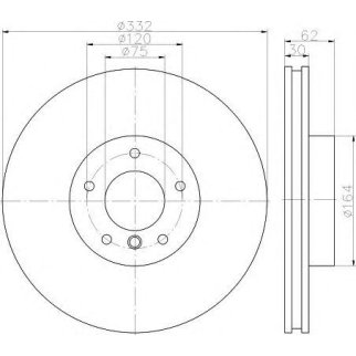Диск тормозной передний вентилируемый Hella 8DD 355 117-731 фото