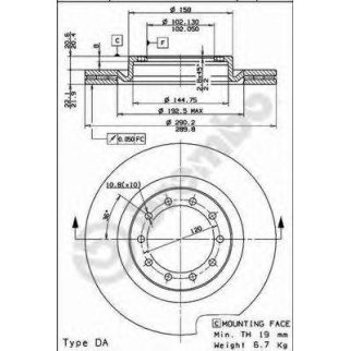 Диск тормозной передн Renault Mascott 99- фото