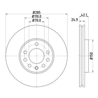 Диск тормозной передний вентилируемый TRIALLI DF 210212 фото 3